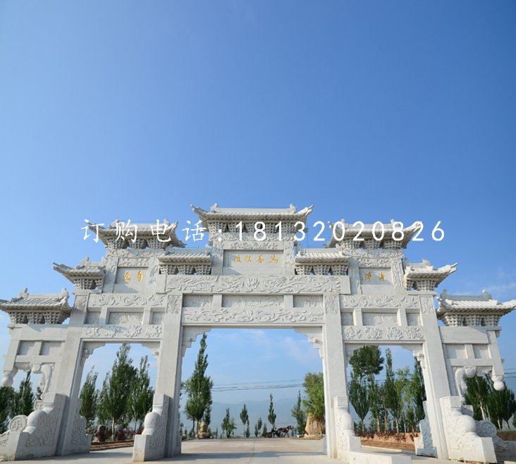 大型石牌坊，道路牌坊石雕