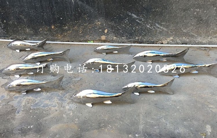 小魚雕塑，不銹鋼動物雕塑 (3)