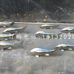 小魚雕塑，不銹鋼動物雕塑