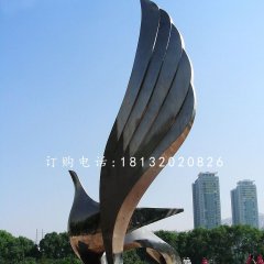 展翅鴿子雕塑，不銹鋼廣場雕塑
