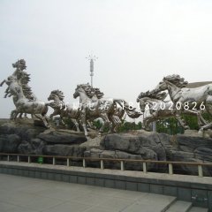 奔騰的馬雕塑，不銹鋼馬雕塑
