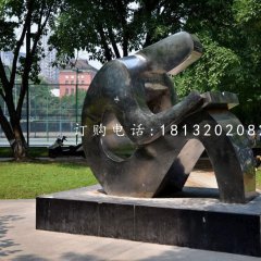不銹鋼讀書雕塑，校園抽象人物雕塑