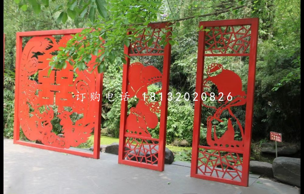 不銹鋼剪紙雕塑，公園景觀雕塑