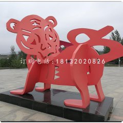 不銹鋼十二生肖，抽象動物雕塑