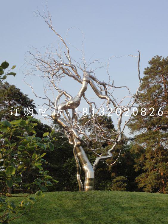 不銹鋼樹根雕塑，公園景觀雕塑