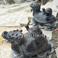 招財龍龜，青石龍龜雕塑