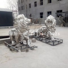 不銹鋼西洋獅，歐式獅子雕塑