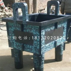 四足鼎銅雕，青銅鼎