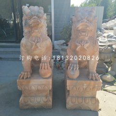 麒麟石雕，戲球麒麟石雕