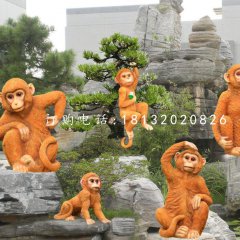 小猴子雕塑，玻璃鋼動物