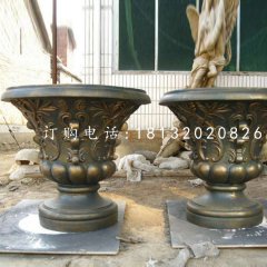 花盆雕塑，玻璃鋼仿銅雕塑