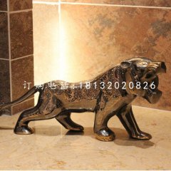 老虎銅雕，鑄銅動物雕塑