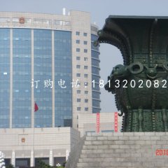 銅雕四羊方尊，鑄銅四羊方尊雕塑