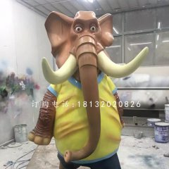 玻璃鋼大象，卡通大象雕塑