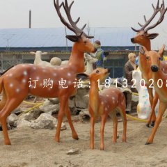 仿真小鹿雕塑，玻璃鋼梅花鹿
