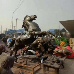 廣場仿銅馬，玻璃鋼馬雕塑