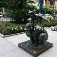 跳山羊銅雕，小區景觀銅雕