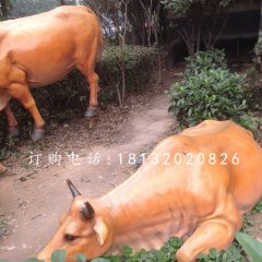 玻璃鋼黃牛，公園動物雕塑