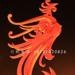不銹鋼鳳凰雕塑，廣場抽象鳳凰