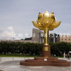 不銹鋼紫荊花雕塑，廣場雕塑