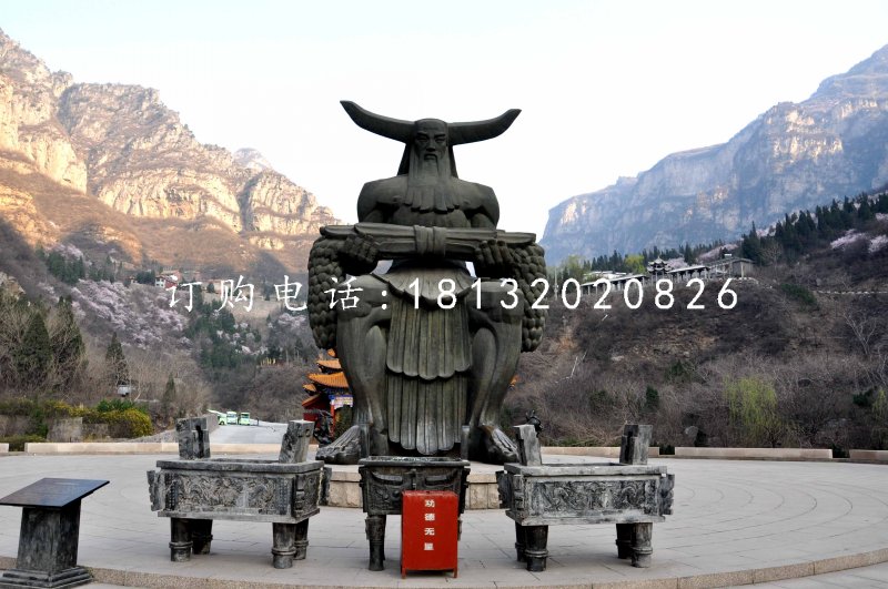 神農銅雕，廣場神話人物銅雕