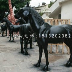 黑馬雕塑，玻璃鋼噴漆雕塑