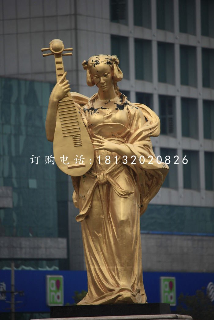 樂妓雕塑，廣場人物銅雕