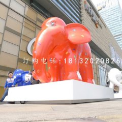 卡通小象雕塑，玻璃鋼商場擺件