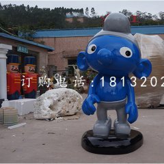 卡通人物雕塑，玻璃鋼藍精靈