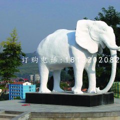白色大象雕塑，玻璃鋼動物