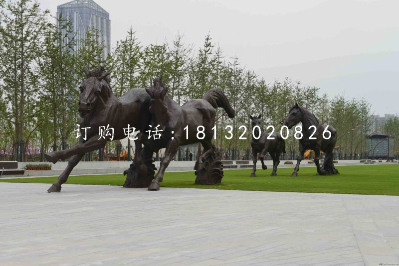奔馬銅雕，廣場動物雕塑