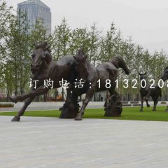 奔馬銅雕，廣場動物雕塑