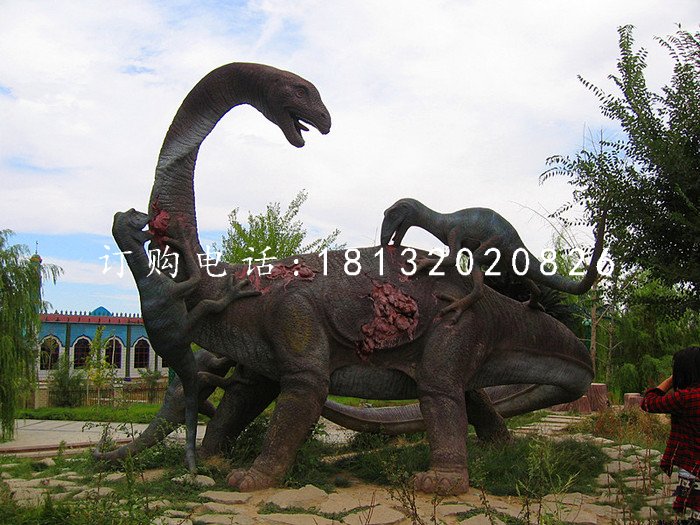 玻璃鋼動物，公園恐龍雕塑 (2)