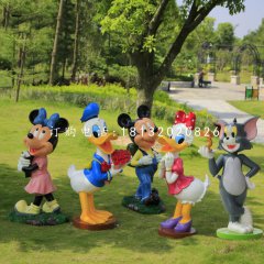 米老鼠唐老鴨雕塑，公園卡通擺件