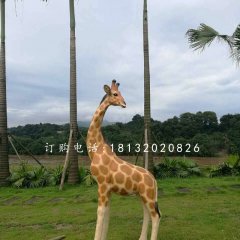 公園長頸鹿雕塑，玻璃鋼動物