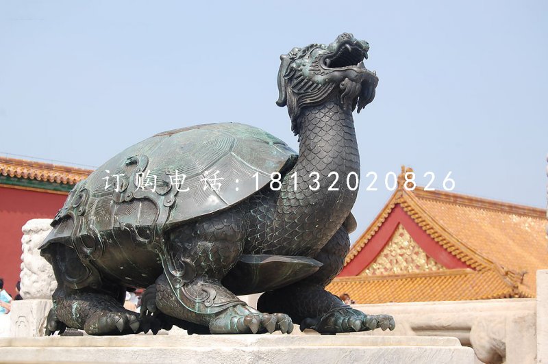龍龜雕塑，青銅龍龜