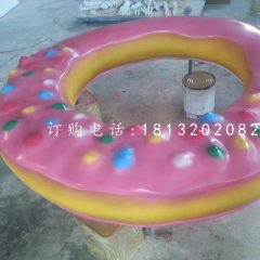 甜甜圈雕塑，玻璃鋼甜品雕塑
