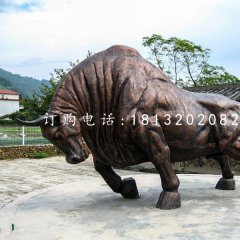 銅雕開荒牛，動物銅雕