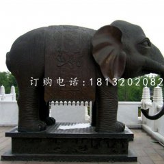 銅雕大象，寺廟銅大象雕塑