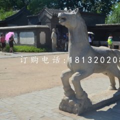 小馬石雕，公園動物石雕