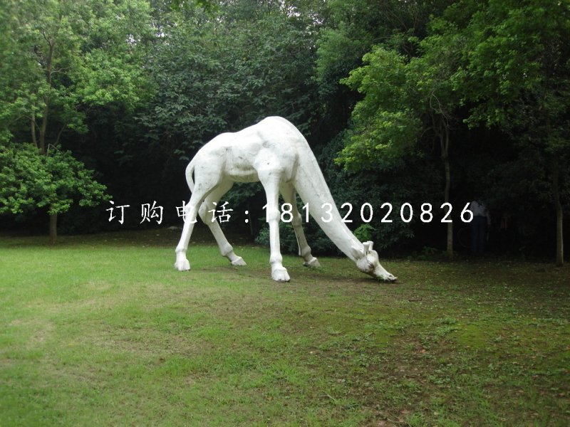 長頸鹿石雕，公園動物石雕