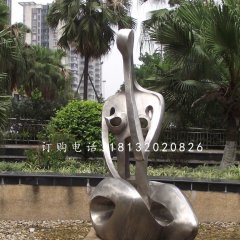 抽象女人雕塑，不銹鋼抽象人物