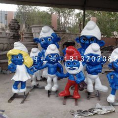 玻璃鋼藍精靈，卡通擺件