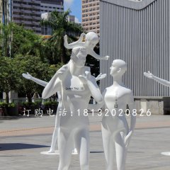 一家人雕塑，玻璃鋼人物