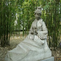 玉女吹簫石雕，公園古代人物石雕