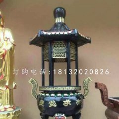 有求必應香爐雕塑，寺廟銅香爐