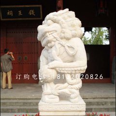 漢白玉小獅子雕塑，動物石雕