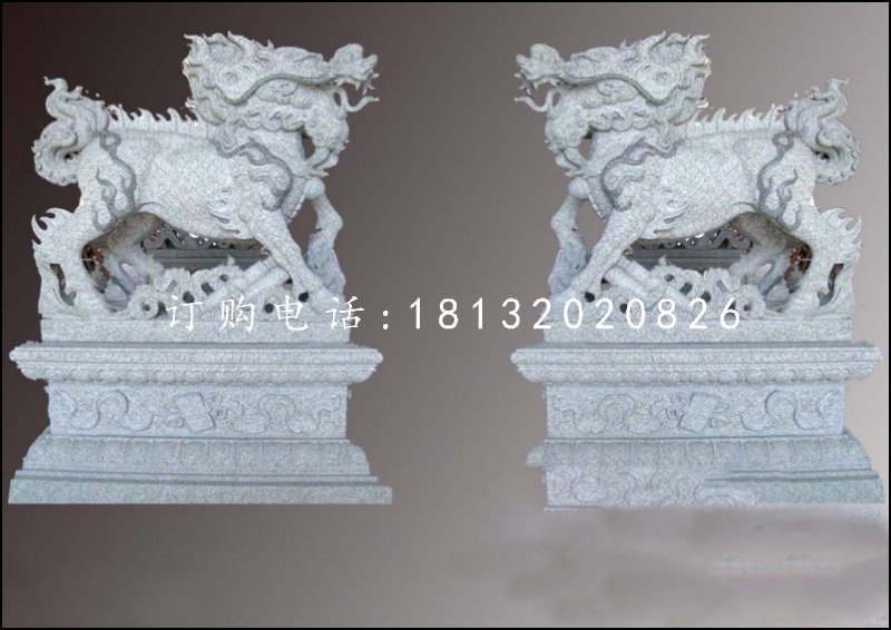 花崗巖麒麟雕塑，神獸石雕