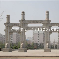 廣場石牌坊，三門牌坊石雕