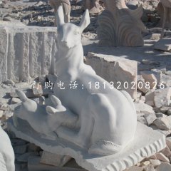 羊羔跪乳石雕，漢白玉動物石雕